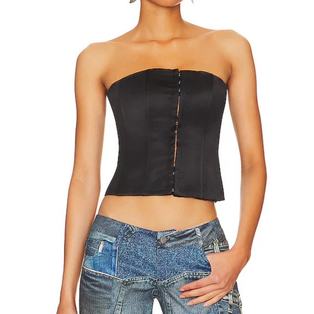 Black Strapless Corset Top